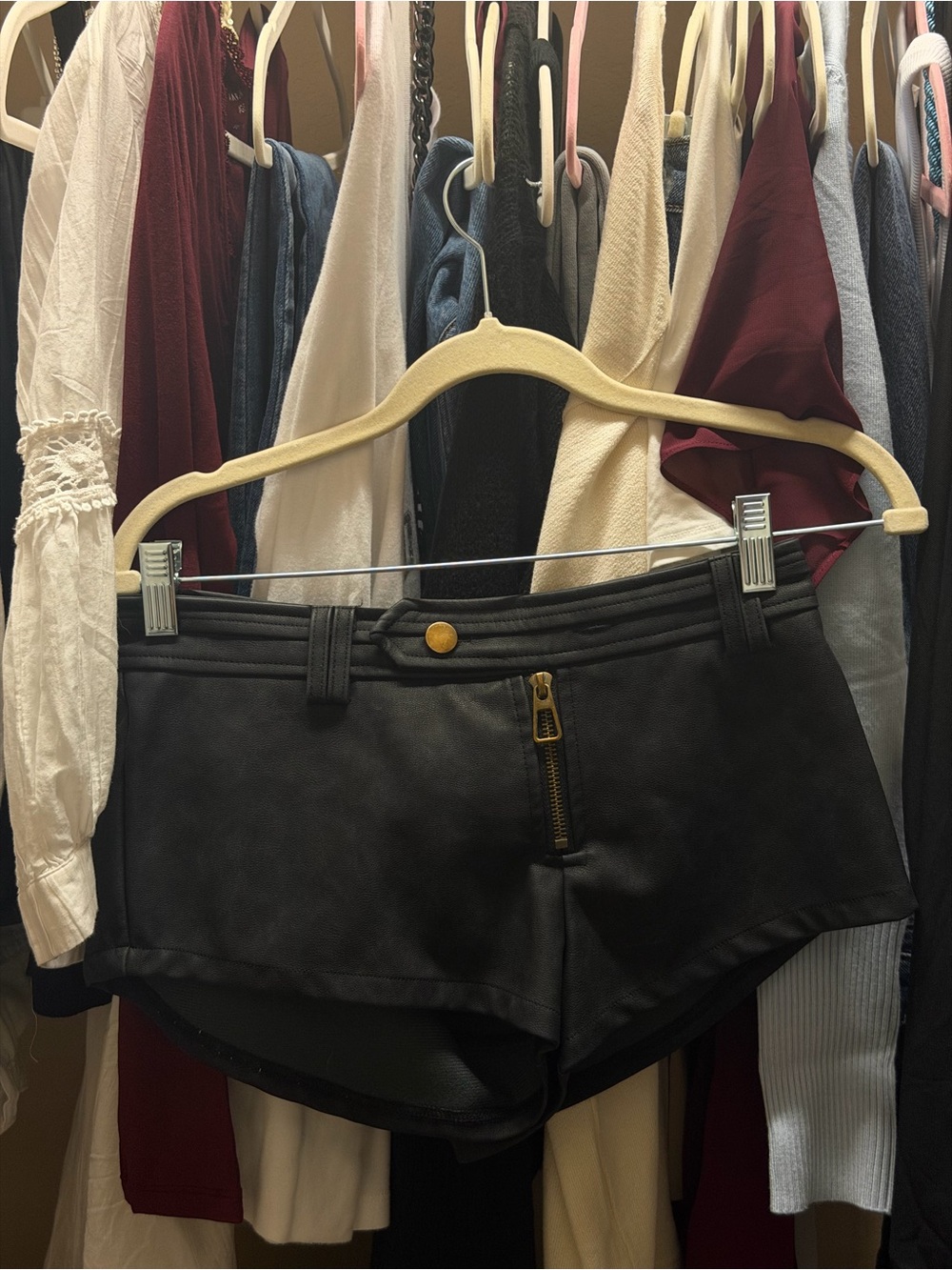 Black Faux Leather High-Rise Women’s Shorts